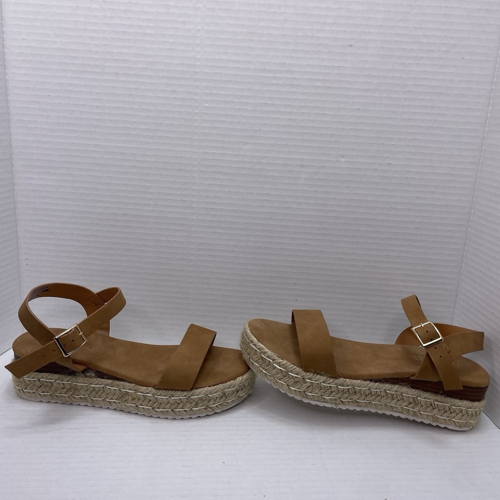 Youth Girl's Hotcakes Brown Buckle Sandals Size 4M Braided Rope Sole - Picture 4 of 10